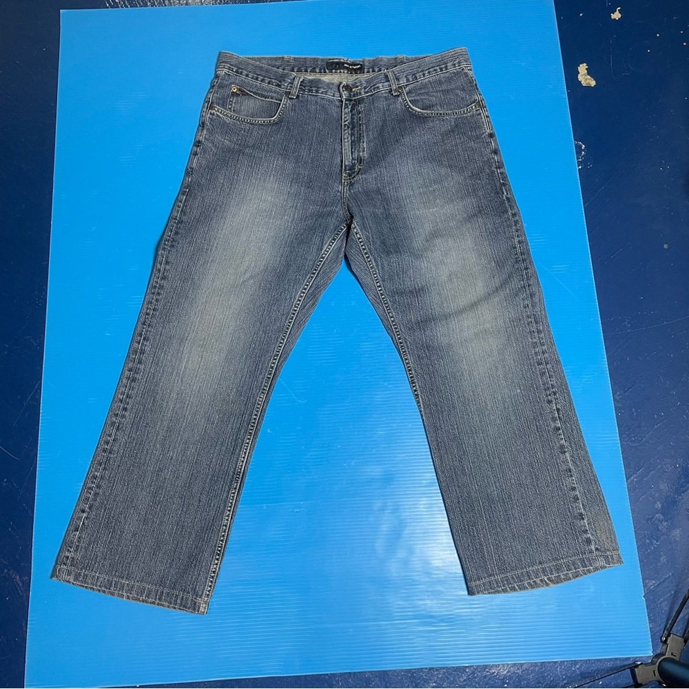 Baggy jeans washed blue denim blend size 38 x 34